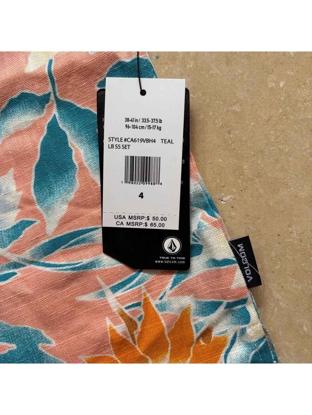Volcom Leaf Pit Floral Short Sleeve Shirt Shorts Matching Set Resortwear 4 NWT